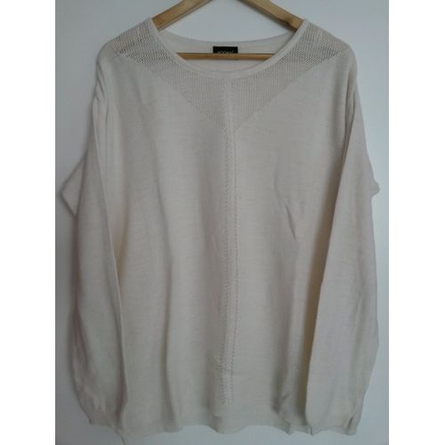Pull Kookaï Blanc / Ivoire T.2 Encolure Ajourée Confortable Et Chic