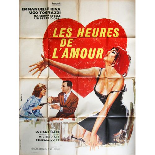 Les Heures De L'amour (Le Ore Dell'amore) - Véritable Affiche De Cinéma - Format 120x160 Cm - De Luciano Salce Avec Emmanuelle Riva, Ugo Tognazzi, Barbara Steele - 1963 #