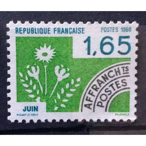 France - Préo Mois De L'année - Juin 1,65 (Très Joli N° 191) Obl - N11327