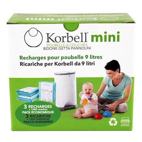 Korbell Recharge 3 Pack Pour Poubelle 9l