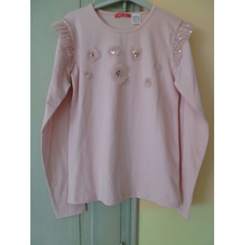 Sweat Rose Avec Empiécement Tulle Taille 10 Ans Neuf Okaou La Redoute Création
