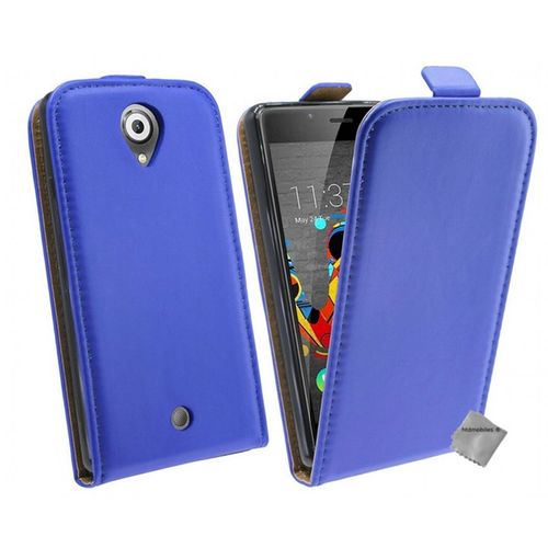 Housse Etui Coque Pochette Pu Cuir Fine Pour Wiko U Feel Lite + Film Ecran - Bleu