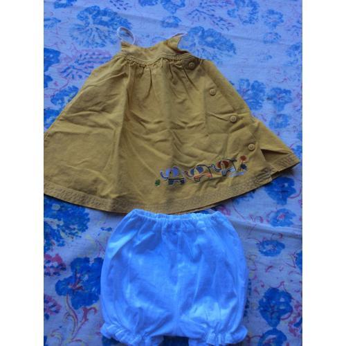 Robe Absorba  6 Mois Jaune +Une Petite Culotte Gratuite