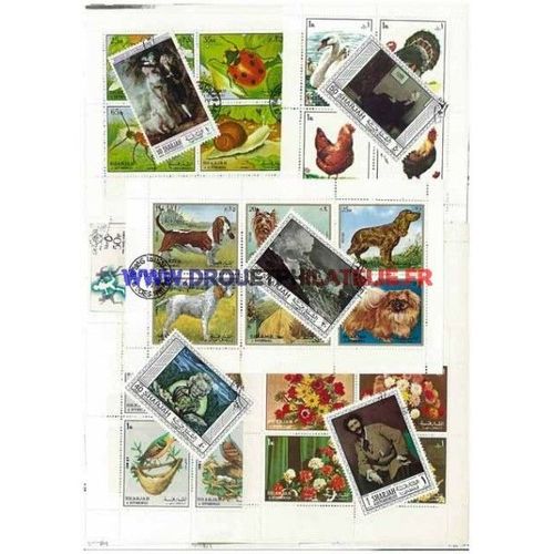 Sharjah 100 Timbres Differents Obliteres
