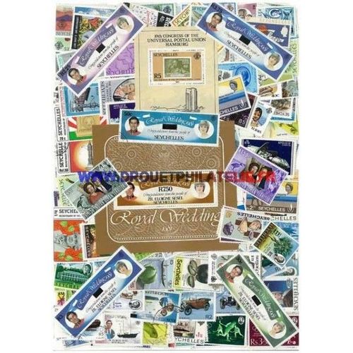 Seychelles 25 Timbres Differents Obliteres