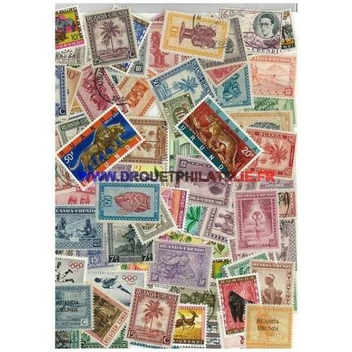 Ruanda Urundi 25 Timbres Differents Obliteres
