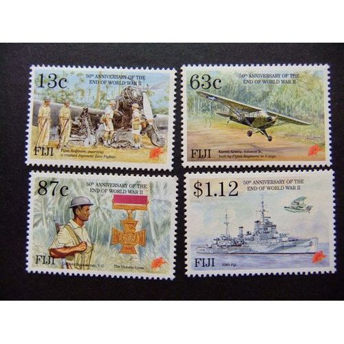 Fidji Fiji 1995 50º Anniversaire De La Fin De La Seconde Guerre Mondiale Yvert 743 / 746 ** Mnh