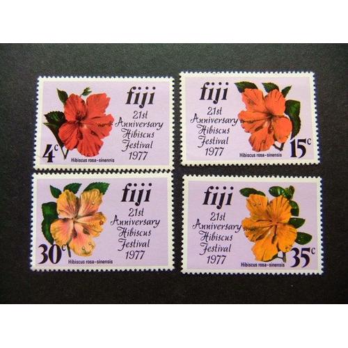 Fidji Fiji 1977 21º Festival De Hibiscus Yvert 356 /359 ** Mnh