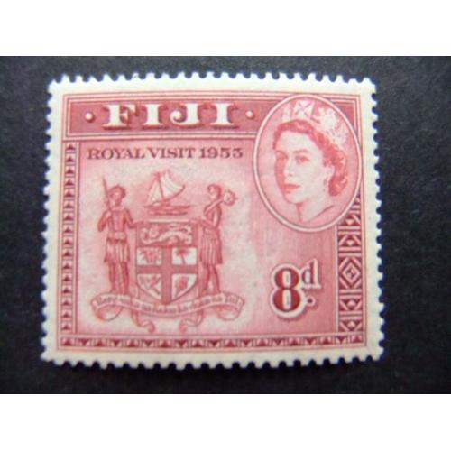 Fidji Fiji 1953 Visite Royale Avec Effigie D´ Elizabeth Ii Yvert 136 * Mh