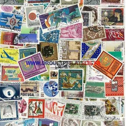 Portugal 100 Timbres Differents Obliteres