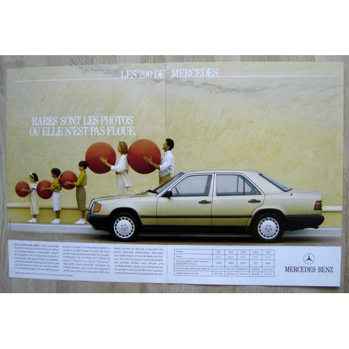 Publicité Papier - Voiture Mercedes 200 De 1988