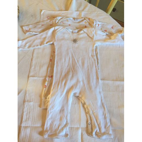 Body Petit Bateau Body Manches Longues Jambes Longues Coton 12 Mois Blanc