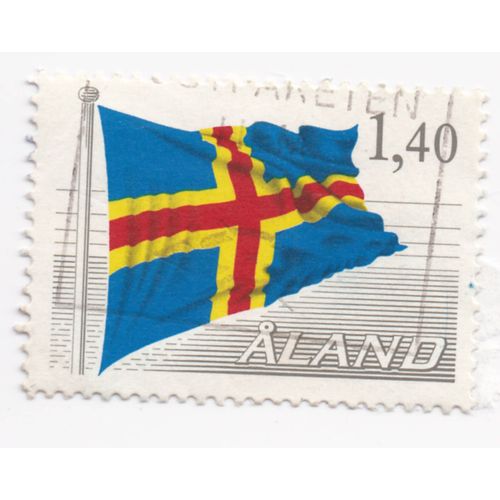 Timbre Åland (Région Autonome De Finlande) : Drapeau Åland, 1,40