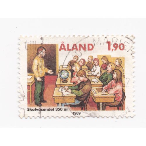 Timbre Åland (Région Autonome De Finlande) : Skolväsendetr 350 Ar, 1,90