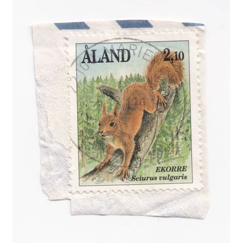Timbre Åland (Région Autonome De Finlande) : Ekorre, Sciurus Vulgaris (Écureuil Roux), 2,10