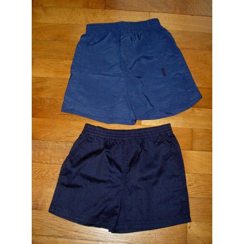 Lot De 2 Shorts Décathlon Doymos 1 Bleu Marine Avec Revers Et 1 Noir Longueur 30 Cm Taille 5 Ans