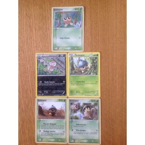 Grainipiot 40pv (71/107) + Grainipiot 40pv (61/92) + Grainipiot 40pv (2/99) + Grainipiot 40pv (60/100) + Pifeuil 80pv (71/99) Pokemon