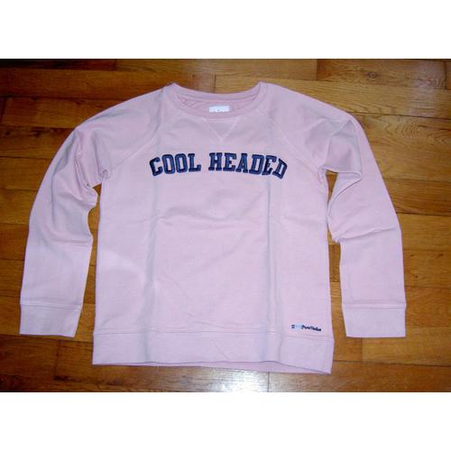 Sweat Pull Rose Clair Uni Col Rond Motif Cool Headed Lisa Rose Taille 12 Ans 