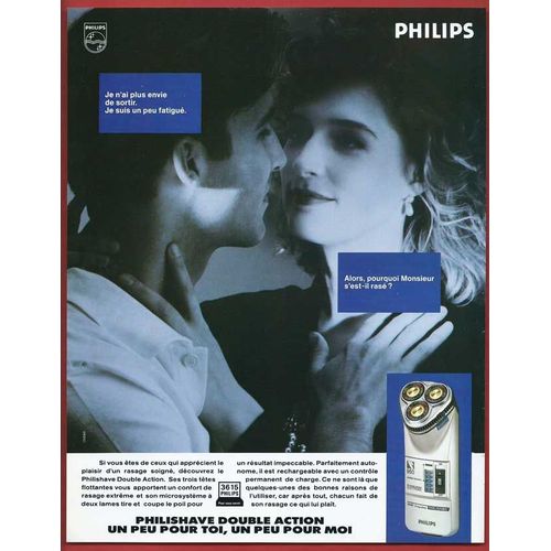Publicité Papier - Rasoir Philishave De Philips De 1989