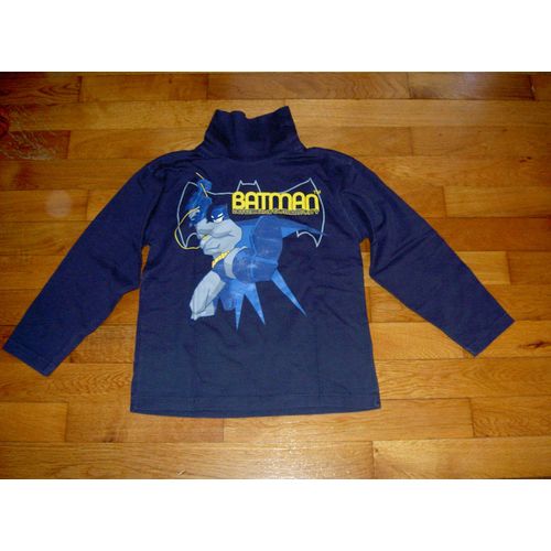 Sous-Pull Bleu Marine Gros Motif Batman Defender Of Gotham City Super Héros Taille 10 Ans
