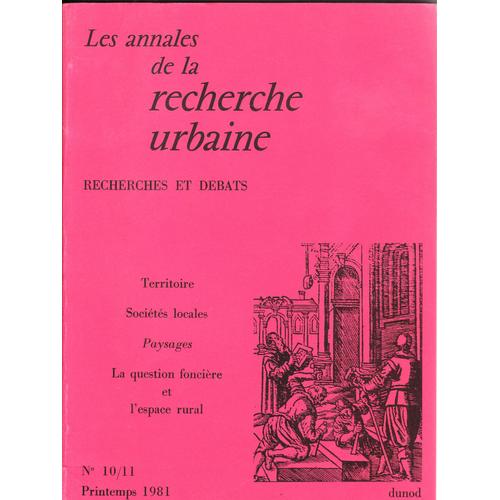 Les Annales De La Recherche Urbaine N° 10/11