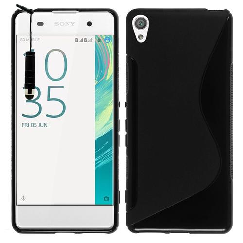 Sony Xperia Xa/ Xa Dual: Housse Etui Pochette Coque Silicone Gel S Line + Stylet - Noir