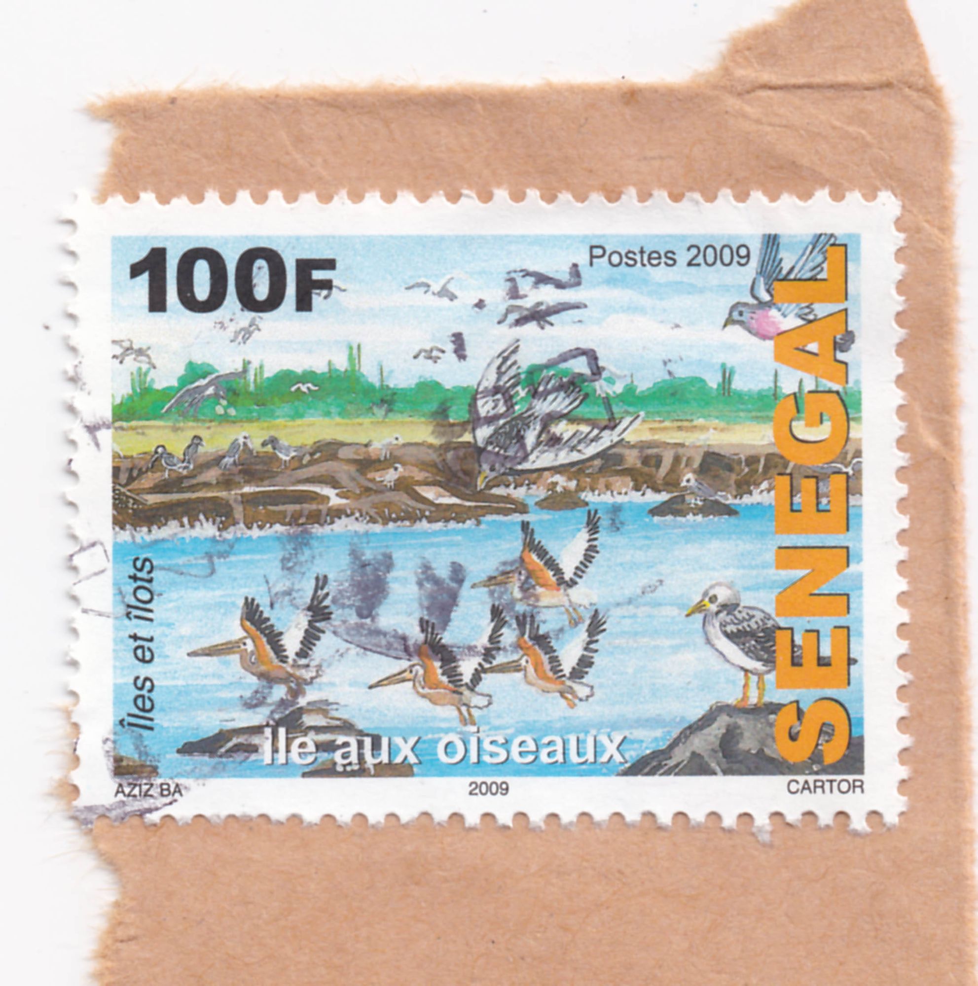 Timbre République Du Sénégal : Îles Et Îlots, Île Aux Oiseaux, 100 F