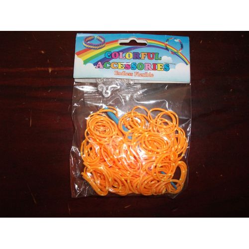 Elastiques Bicolore Jaune-Orange Avec Crochet Et Attaches