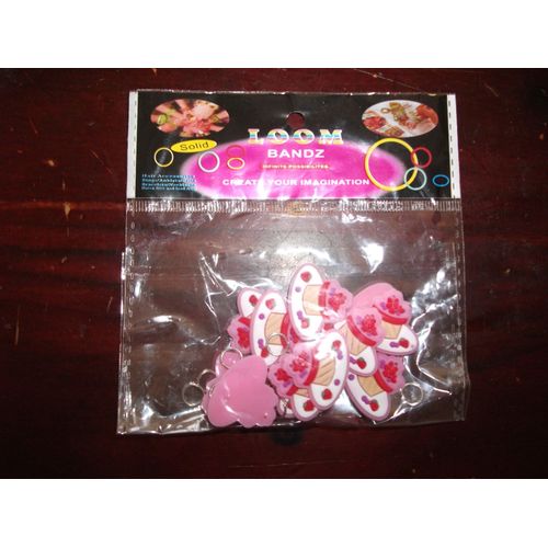 Lot De Breloques Cake Rose Aux Fraises En Plastique Molle Pour Bracelet Loom Bands