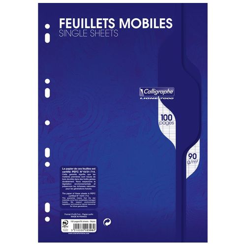 Clairefontaine Lot De 3 Feuillets Mobiles S/Film 21x29,7 100p Séyès 90g