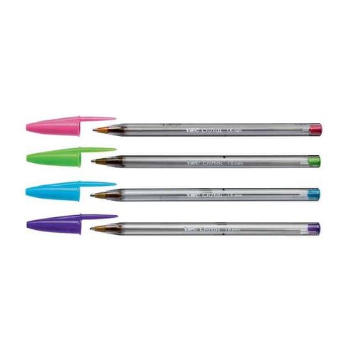 Bic Cristal Large Fashion Blister De 4 Stylos-Billes Assorti Fantaisie