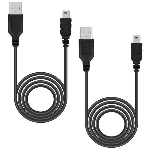 Lot 2 Cable Manette Ps3 Câble De Charge D'alimentation Usb Vers Mini Usb Câble De Charge Ps3 1m Pour Contrôleur Ps3 / Mini Port Device - Noir