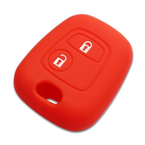 Housse Silicone Pour Cle Peugeot 106 206 306...Rouge Etui De Protection Coque Telecommande @Pro-Plip