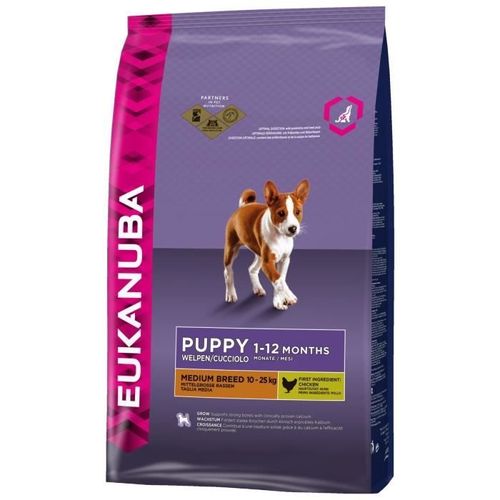 Eukanuba Croquettes Au Poulet - Race Moyenne - 15kg - Pour Chiot