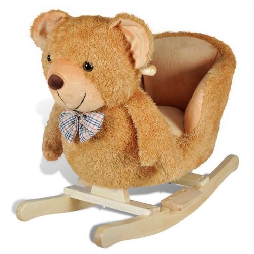 Siège Fauteuil Chaise À Bascule Enfant Jouet Tissu Marron 0102024