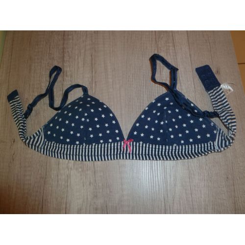 Soutien-Gorge Bleu Rayé + Étoiles Taille 80a Marque : Voy Elle En Très Bon État