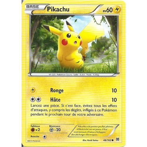 Carte Pokemon - Pikachu - Pv 60 - 48/162 - Commune - Vf