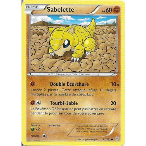 Carte Pokemon - Sabelette - Pv 60 - 75/162 - Commune - Vf