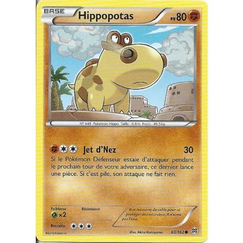 Carte Pokemon - Hippopotas - Pv 80 - 83/162 - Commune - Vf