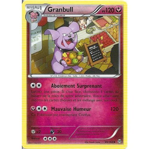 Carte Pokemon - Granbull - Pv 120 - 99/162 - Peu Commune - Vf