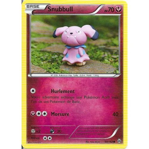 Carte Pokemon - Snubbull - Pv 70 - 98/162 - Commune - Vf