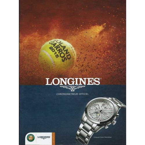 Publicité Papier - Montre Longines - Roland Garros De 2015