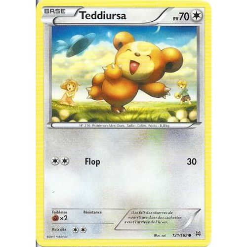 Carte Pokemon - Teddiursa - Pv 70 - 121/162 - Commune - Vf