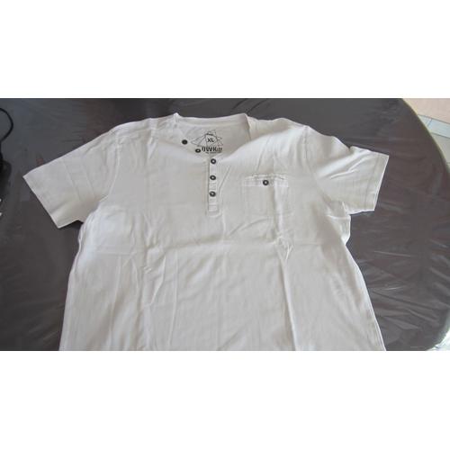 T-Shirt Blanc Taille Xl Manches Courtes 