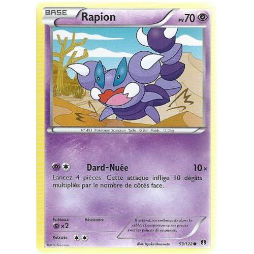 Carte Pokemon - Rapion - Pv 70 - 53/122 - Commune - Vf