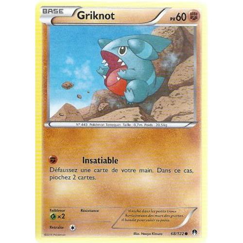 Carte Pokemon - Griknot - Pv 60 - 68/122 - Commune - Vf