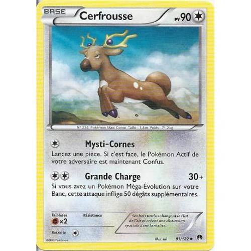 Carte Pokemon - Cerfrousse - Pv 90 - 91/122 - Peu Commune - Vf