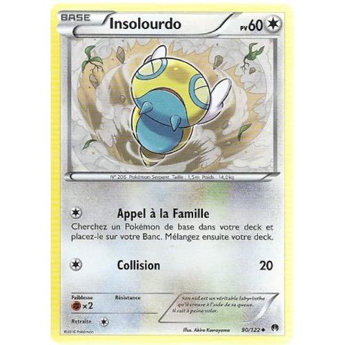 Carte Pokemon - Insolourdo - Pv 60 - 90/122 - Peu Commune - Vf