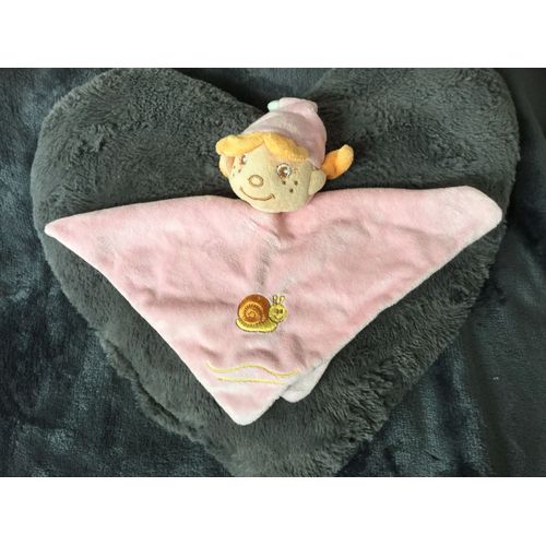 Doudou Plat Bengy Fée Fille Escargot