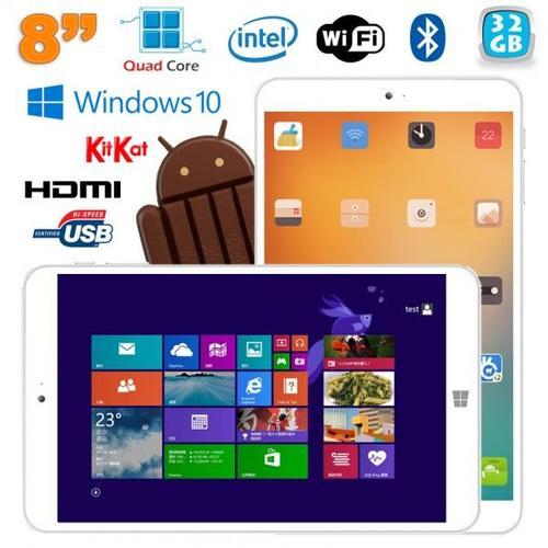 Tablette Windows 10 + Android Dual Boot 8 pouces Intel Quad Core 32Go